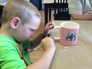 Patrick picked a Spiderman mug