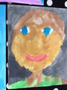 Mac's self portrait....I couldn't figure out which was his.  I wonder what threw me off...