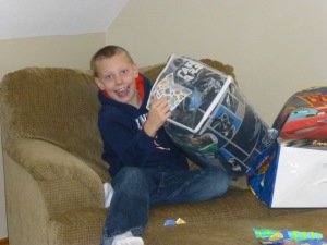A Star Wars comforter from Uncle Tom and Aunt Tara!