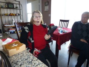 The moment she realized it was a Kindle Fire...NOT a movie!
