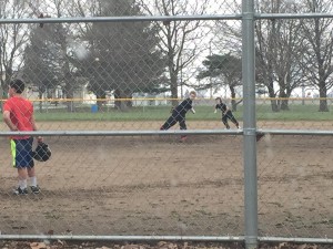 Mac on the pitcher's mound!